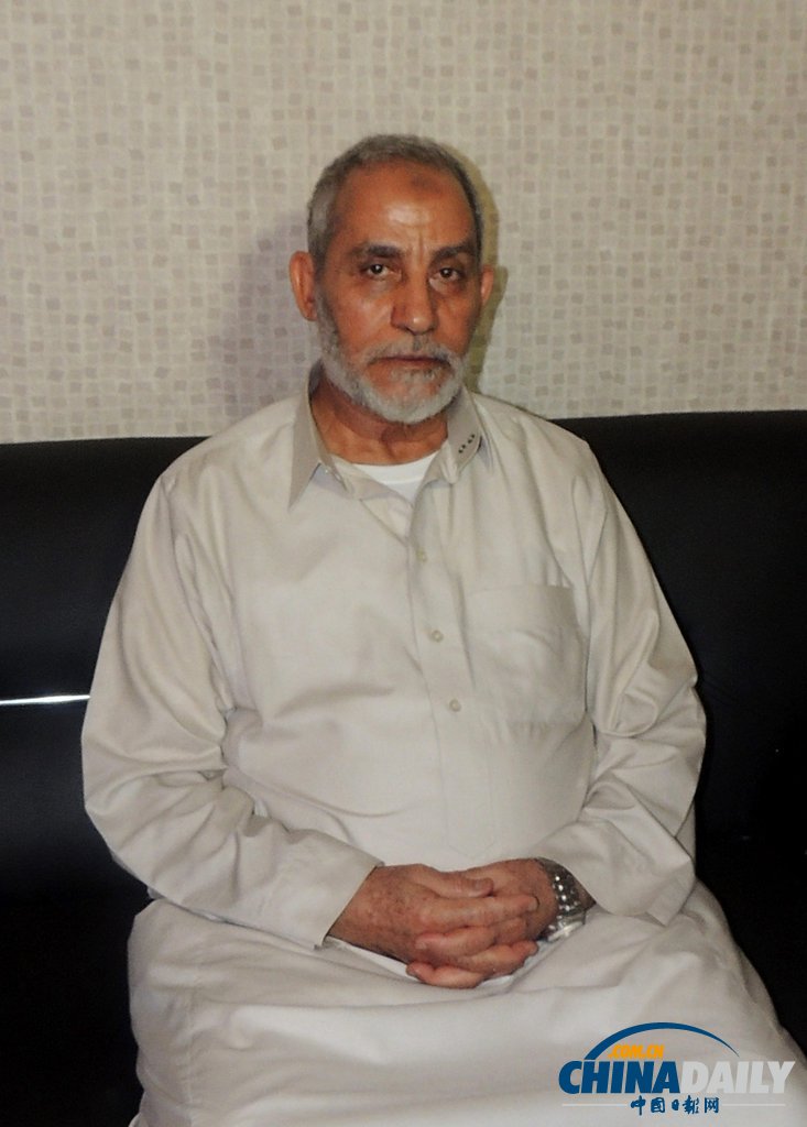 埃及內(nèi)政部首次公布穆兄會最高領(lǐng)導(dǎo)人巴迪亞被捕后照片（組圖）