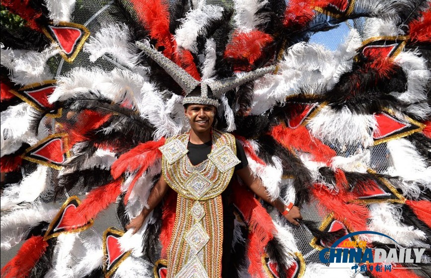 英國諾丁山狂歡節(jié) 陽光、美女匯聚成歡樂海洋（圖）