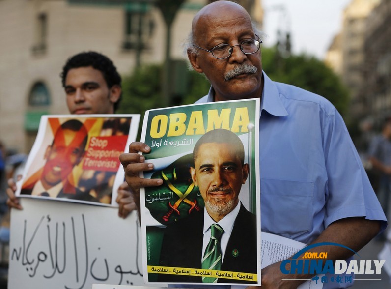 埃及反對美國軍事打擊敘利亞 奧巴馬頭像遭惡搞