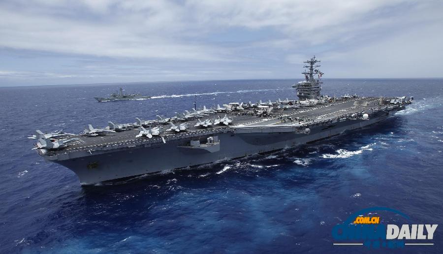 美軍尼米茲號航母駛向紅海 或參與對敘利亞軍事行動（組圖）