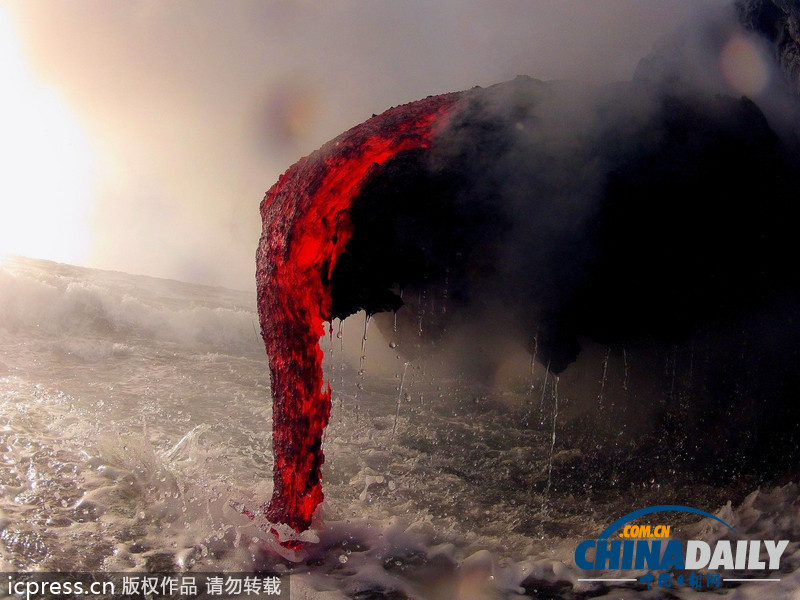 高難度攝影:夏威夷熔巖入海美景攝人心魄(組圖)