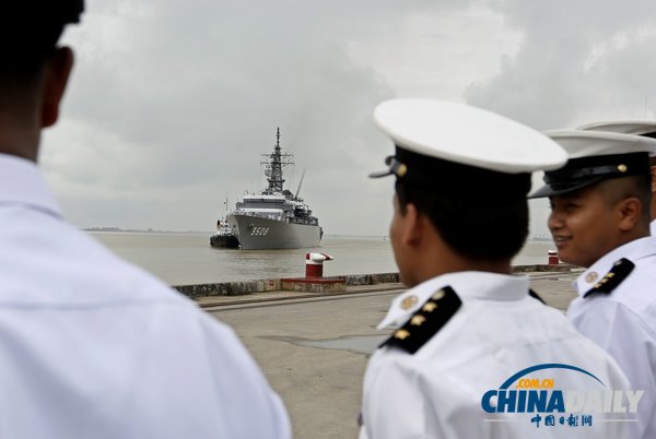日本鹿島號(hào)訓(xùn)練艦訪問(wèn)緬甸 二戰(zhàn)之后尚屬首次(圖)