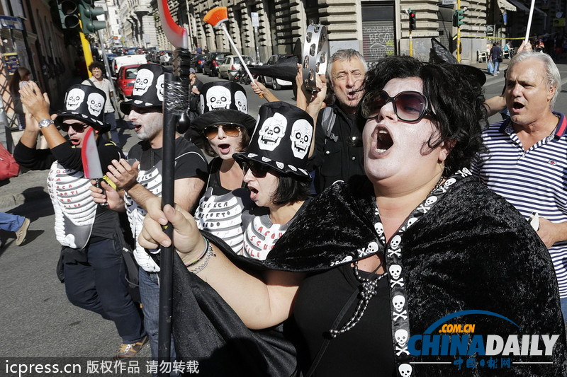 意大利工人罷工 抗議政府緊縮政策