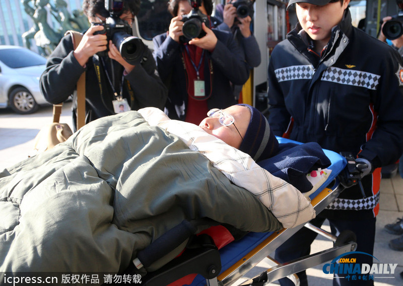 韓國統(tǒng)合進步黨靜坐抗議解散政黨 女議員絕食昏倒