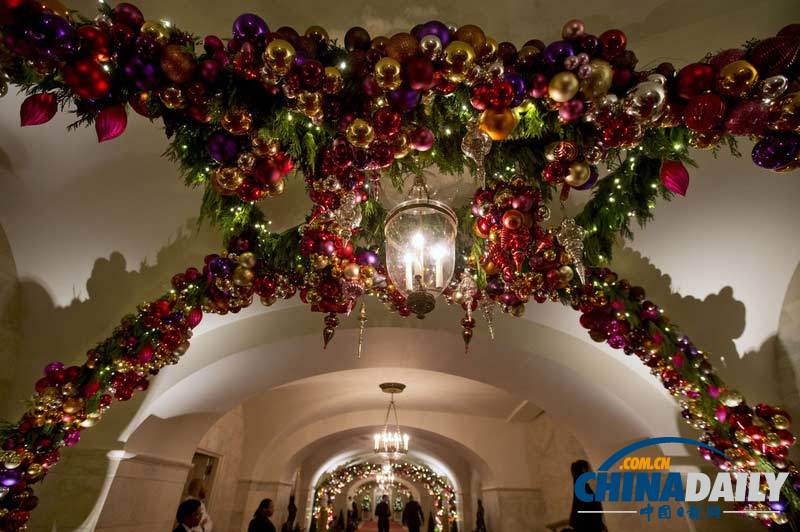 白宮圣誕節(jié)裝飾先睹為快 充滿濃郁節(jié)日氛圍