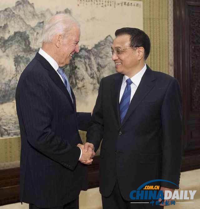 李克強(qiáng)會(huì)見(jiàn)美國(guó)副總統(tǒng)拜登 就中美關(guān)系等問(wèn)題交換意見(jiàn)