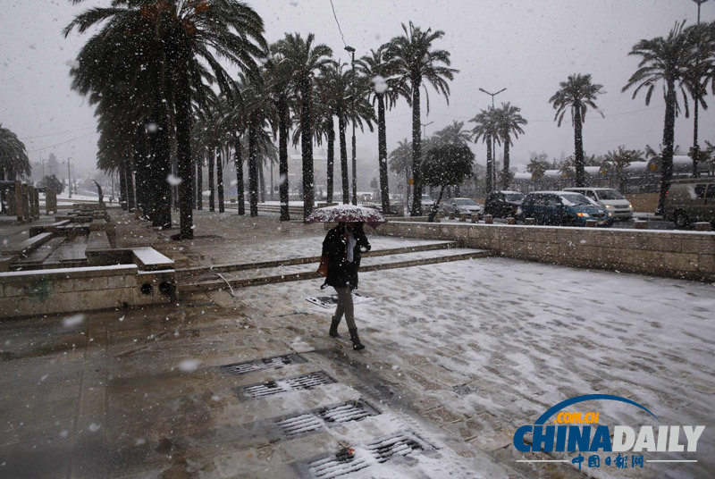 耶路撒冷遇罕見(jiàn)暴風(fēng)雪 克里仍有望會(huì)見(jiàn)內(nèi)塔尼亞胡
