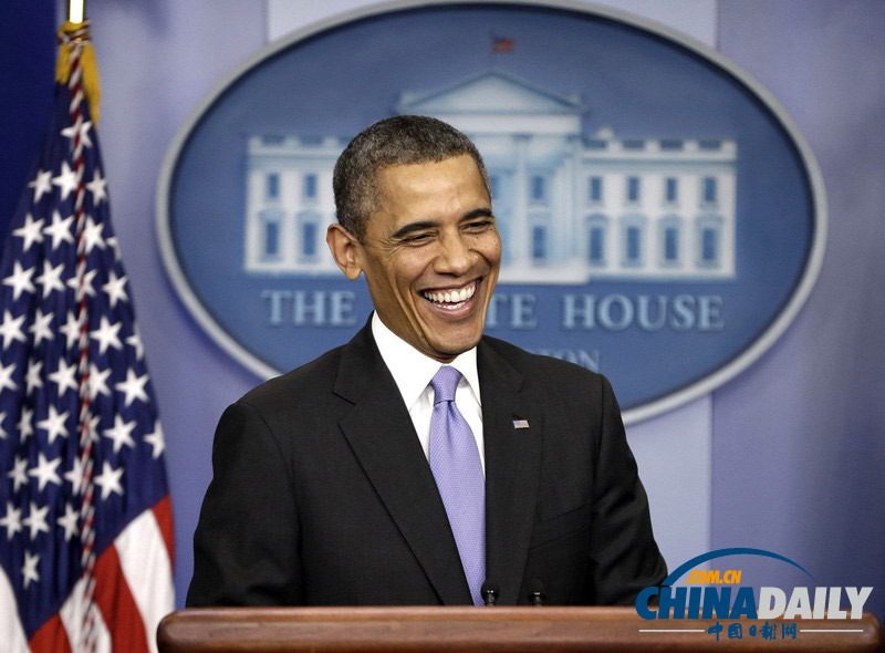 奧巴馬舉行年終新聞發(fā)布會(huì) 笑容滿(mǎn)面心情不錯(cuò)
