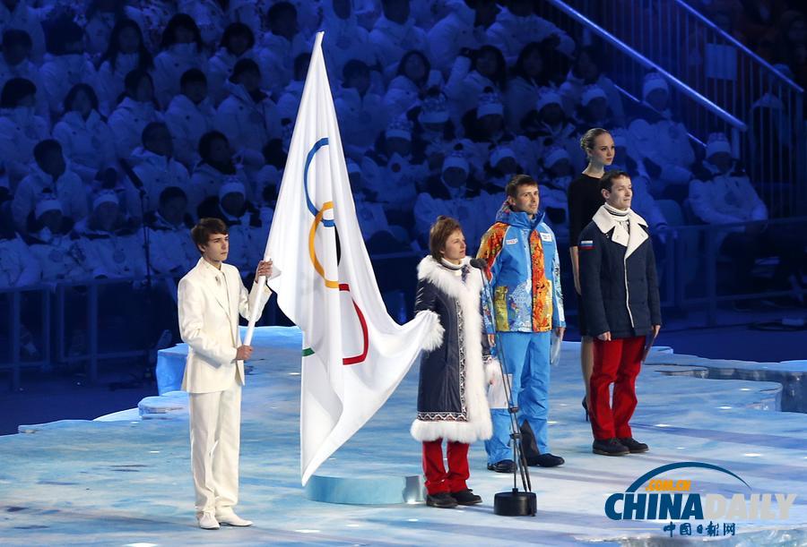 索契冬奧會(huì)開幕式：會(huì)旗入場及教練員代表宣誓