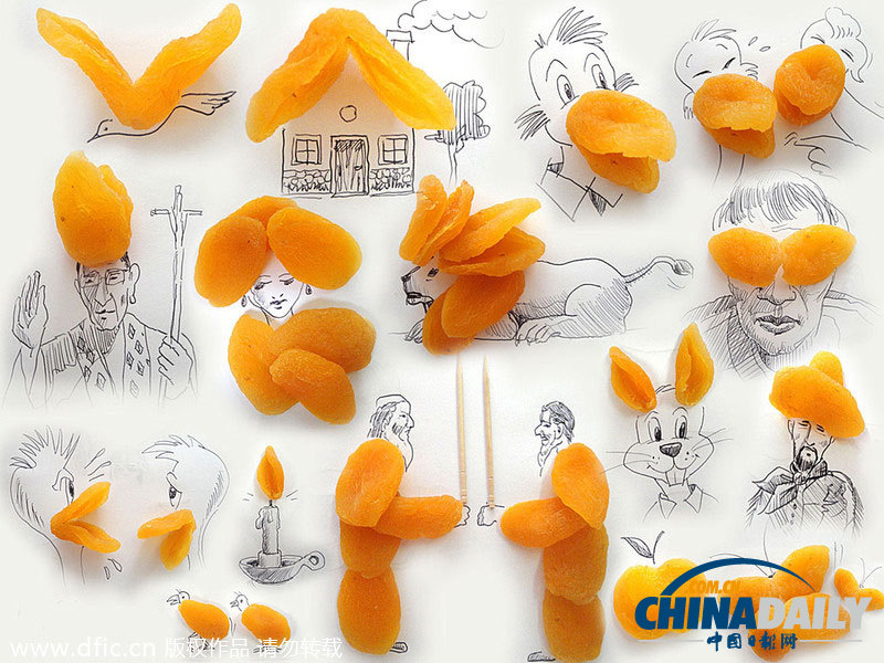 巴西藝術(shù)家趣味鉛筆畫(huà) 爆米花堅(jiān)果剪刀亦能作畫(huà)