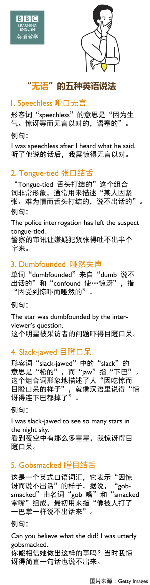 “無(wú)語(yǔ)”的五種英語(yǔ)說(shuō)法