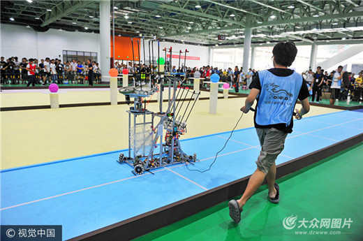 In pics: China University Robot Competition held in Shandong