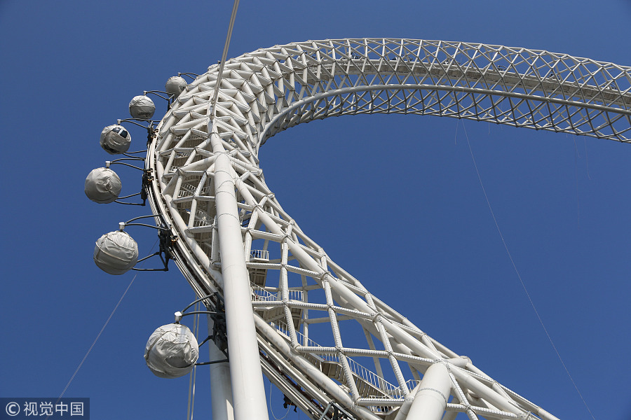 World's largest shaftless Ferris wheel built in Shandong, China
