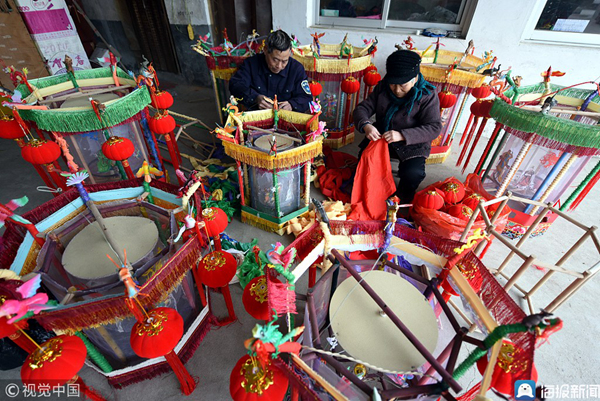 In pics: revolving lanterns a hit to welcome Spring Festival in Linyi