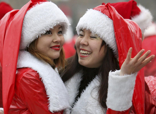 X'mas costume parade in Kyrgyzstan