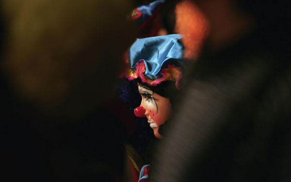 A clown is seen during the sixteenth international clown convention in Mexico City Oct 17, 2011. Int'l clown convention held in Mexico