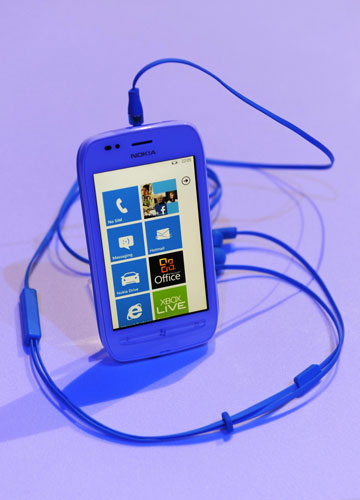 The new Nokia smart phone Lumia 710 is seen on display at Nokia world, London, Oct 26, 2011. Nokia proclaims new dawn with Windows phones