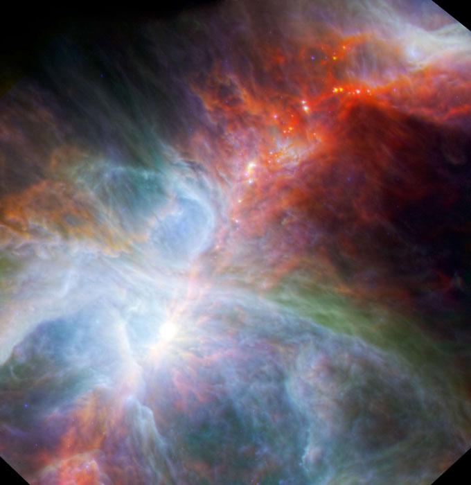 The Orion nebula highlighting fledgling stars hidden in gas and clouds is shown in this NASA handout photo released April 29, 2013. NASA handout photos of Saturn storm and galaxies