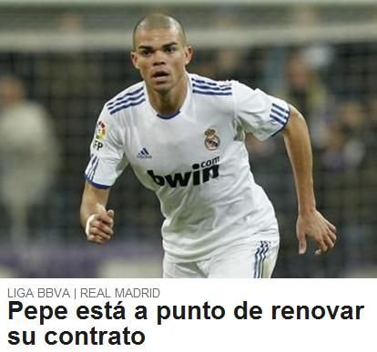 曝佩佩與皇馬續(xù)約在即 年薪380萬