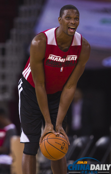 NBA中國賽：熱火隊(duì)賽前訓(xùn)練亮相萬事達(dá)中心