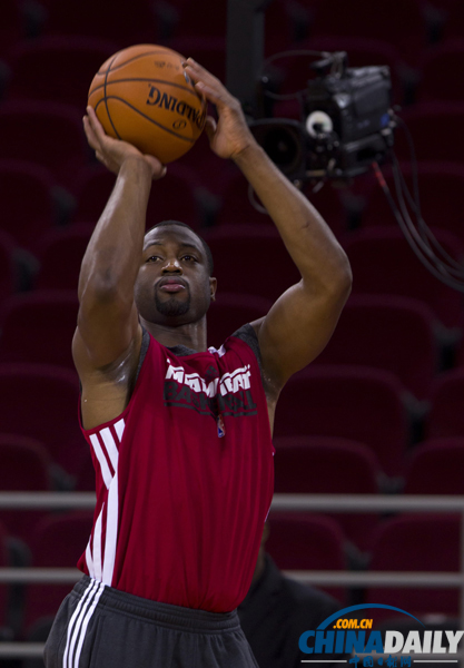 NBA中國賽：熱火隊賽前訓練亮相萬事達中心