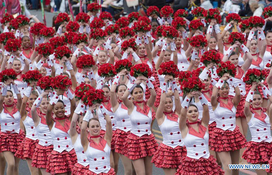 128th Rose Parade held on Colorado Boulevard in Pasadena, California