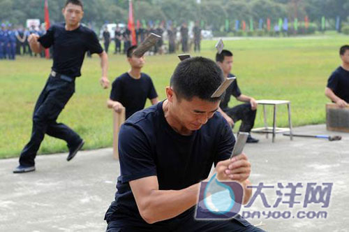 亞運(yùn)安保大練兵 汽車碾胸特警面不改色(組圖)